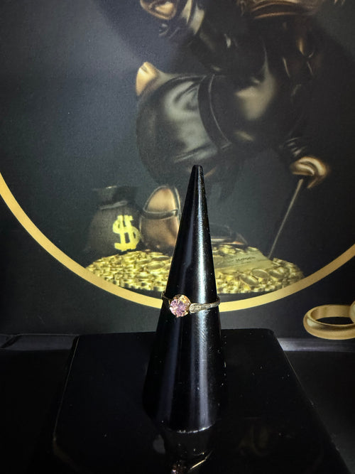 Anillo solitario Rosa Francia