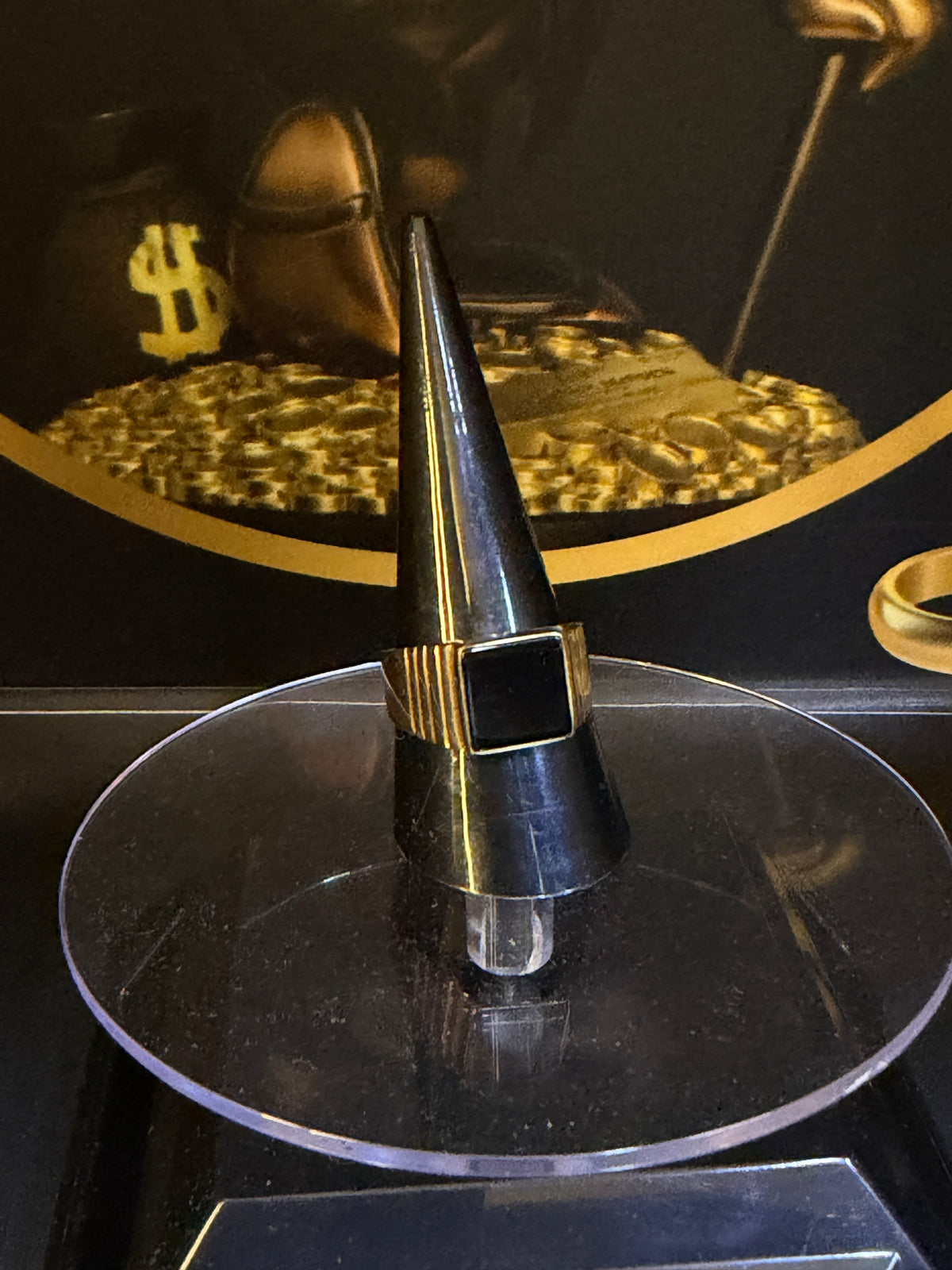 Anillo Sello Piedra Cuadrada Ónix